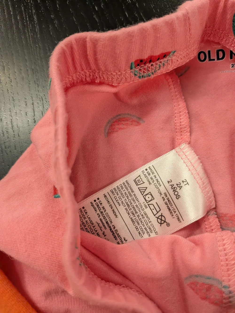 Old Navy Girls' Pink Watermelon & Orange Legging 2-Pack